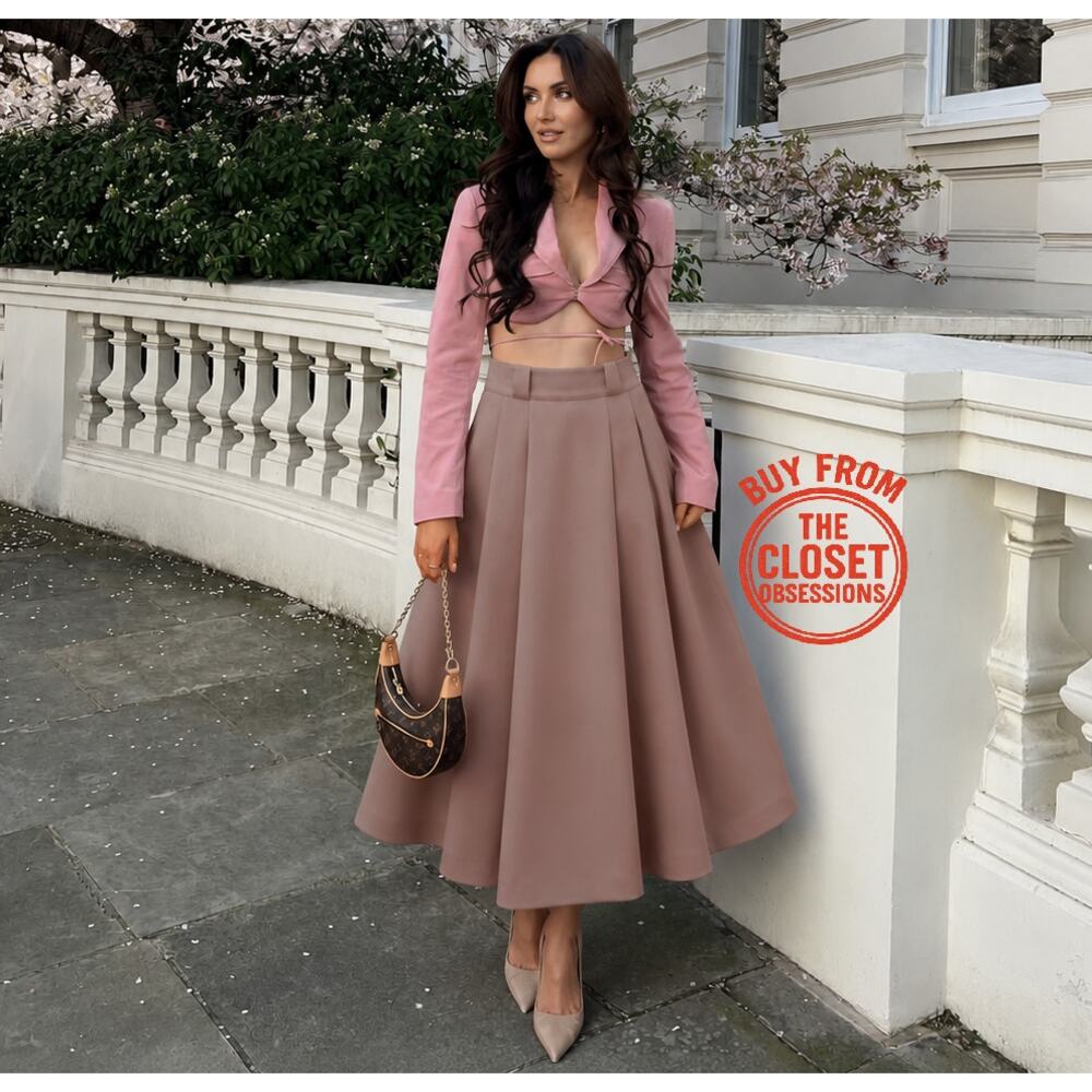 ZARA Limited Edition Wool Blend Midi Skirt NWT Quiet Luxury High Waist - Picture 3 of 16